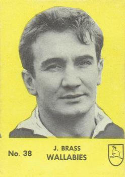 1968 Playtime Rugby Gum Famous Rugby Players - Yellow #38 John Brass Front